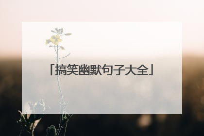搞笑幽默句子大全