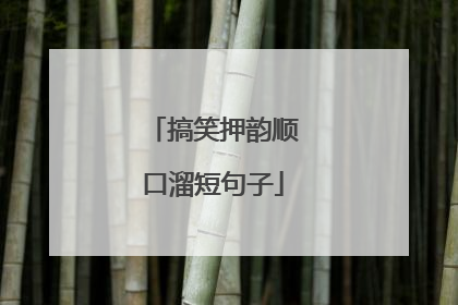 搞笑押韵顺口溜短句子