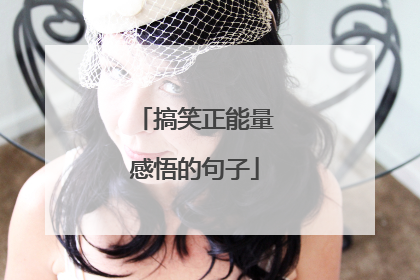 搞笑正能量感悟的句子