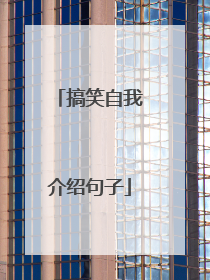 搞笑自我介绍句子