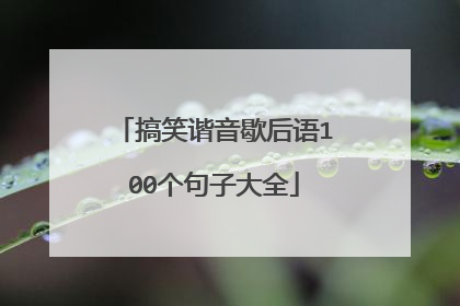 搞笑谐音歇后语100个句子大全