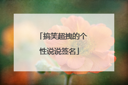 搞笑超拽的个性说说签名