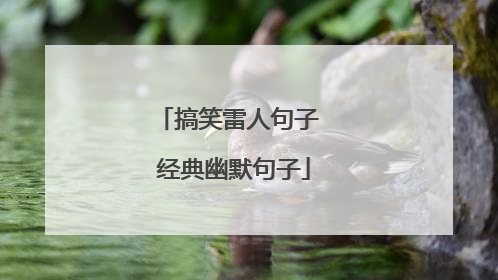 搞笑雷人句子 经典幽默句子