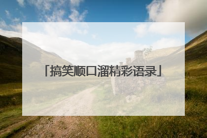 搞笑顺口溜精彩语录