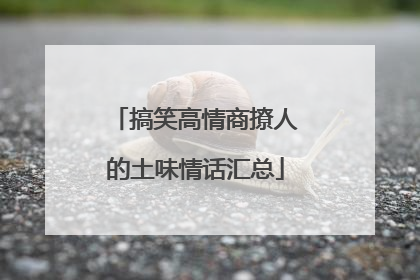 搞笑高情商撩人的土味情话汇总