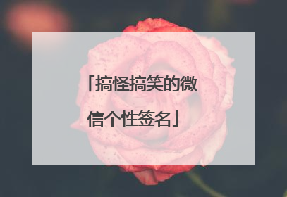 搞怪搞笑的微信个性签名