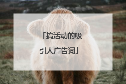 搞活动的吸引人广告词