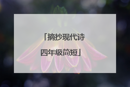 摘抄现代诗四年级简短