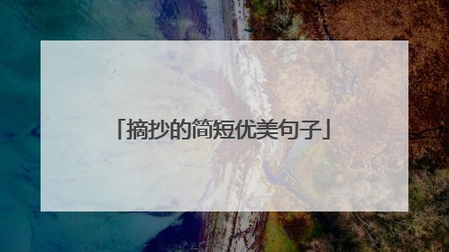 摘抄的简短优美句子
