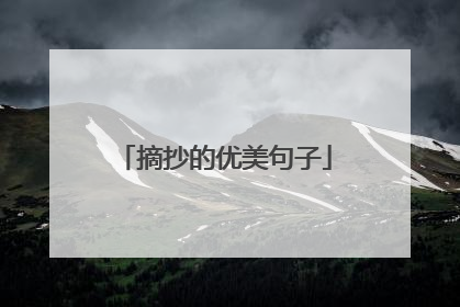 摘抄的优美句子