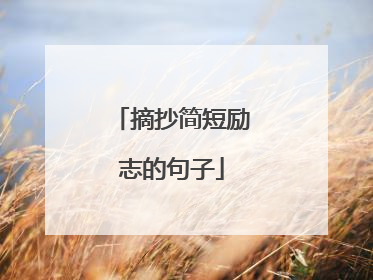 摘抄简短励志的句子