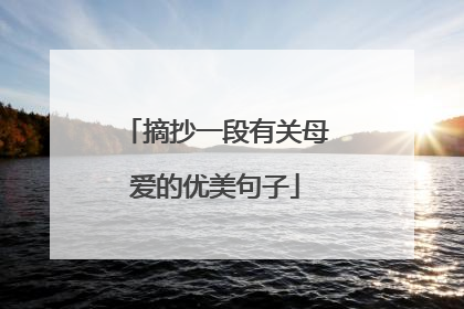 摘抄一段有关母爱的优美句子