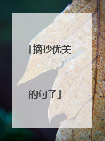 摘抄优美的句子