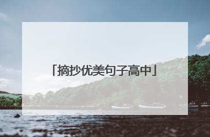 摘抄优美句子高中
