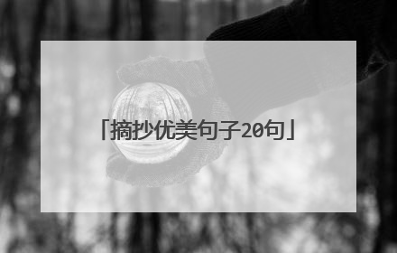 摘抄优美句子20句