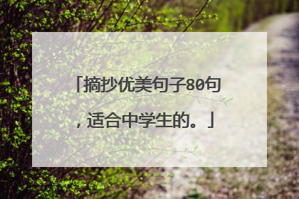 摘抄优美句子80句，适合中学生的。