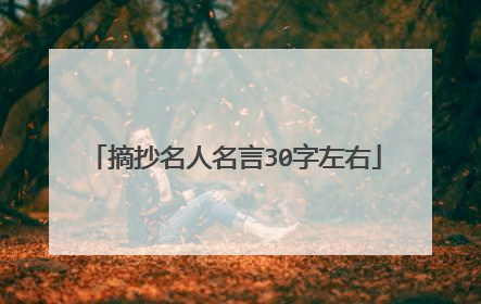 摘抄名人名言30字左右
