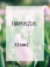 摘抄名言名句100