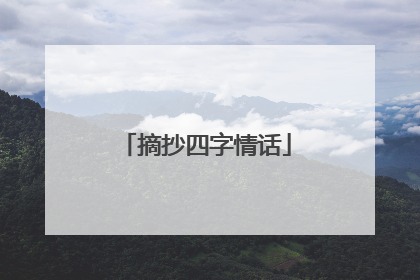 摘抄四字情话