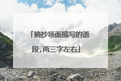 摘抄场面描写的语段,两三字左右