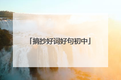 摘抄好词好句初中