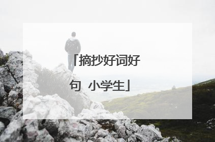 摘抄好词好句 小学生