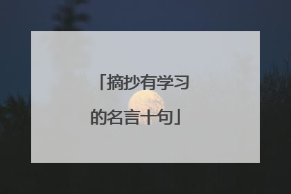 摘抄有学习的名言十句