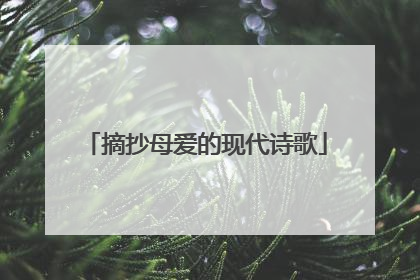 摘抄母爱的现代诗歌