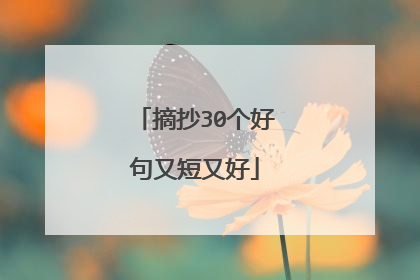 摘抄30个好句又短又好