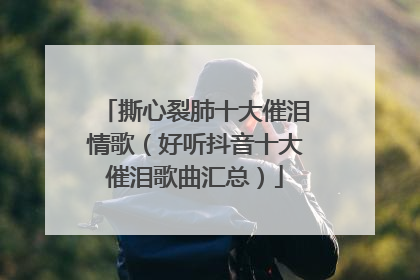 撕心裂肺十大催泪情歌（好听抖音十大催泪歌曲汇总）