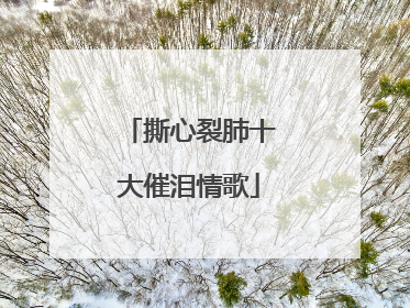 撕心裂肺十大催泪情歌