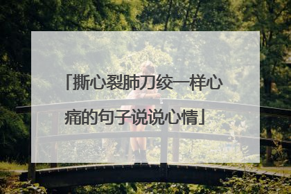 撕心裂肺刀绞一样心痛的句子说说心情