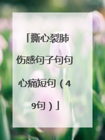 撕心裂肺 伤感句子句句心痛短句(49句)