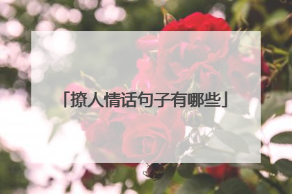 撩人情话句子有哪些