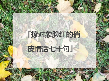 撩对象脸红的俏皮情话七十句