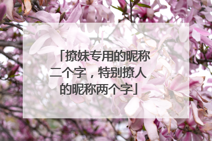 撩妹专用的昵称二个字，特别撩人的昵称两个字