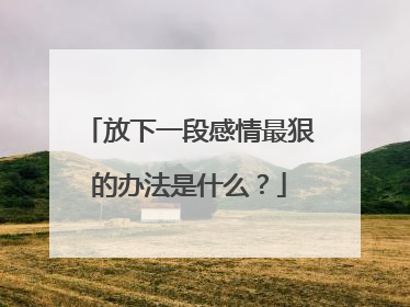 放下一段感情最狠的办法是什么?