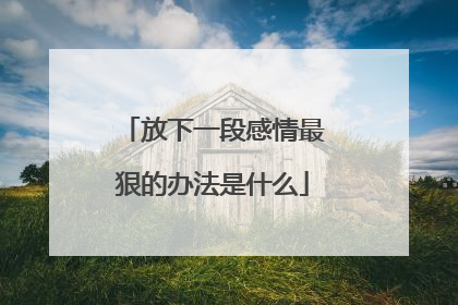 放下一段感情最狠的办法是什么