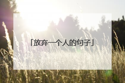 放弃一个人的句子