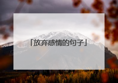 放弃感情的句子