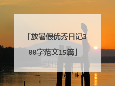 放暑假优秀日记300字范文15篇