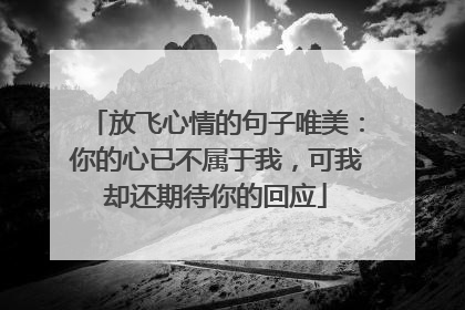 放飞心情的句子唯美:你的心已不属于我,可我却还期待你的回应