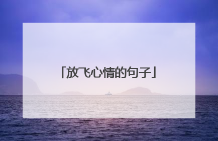 放飞心情的句子