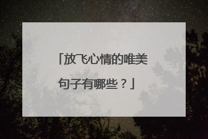 放飞心情的唯美句子有哪些？