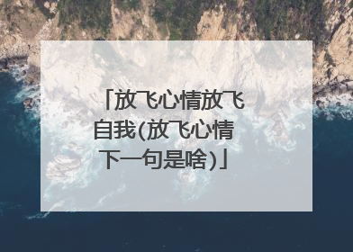 放飞心情放飞自我(放飞心情下一句是啥)