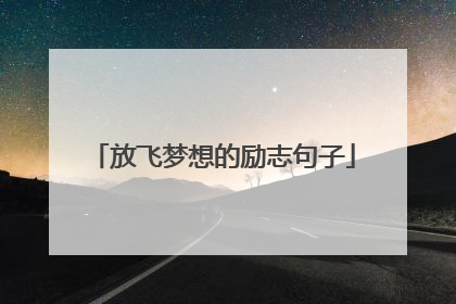 放飞梦想的励志句子