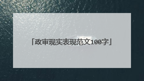 政审现实表现范文100字