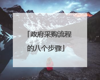 政府采购流程的八个步骤