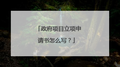 政府项目立项申请书怎么写？