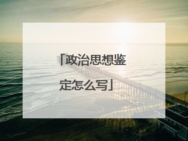 政治思想鉴定怎么写